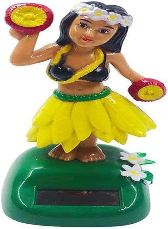 Zhuluck Solar Powered Hula Girl Dancing Figures Decoration Swinging Hawaiian Girl Doll Car Dashboard Ornaments for Car Interior Home Party Decor Learning Education - Image 1